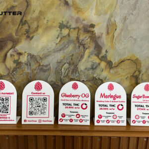 ป้ายอะคริลิคตั้งโต๊ะ